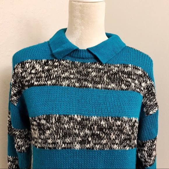 Vintage Rugby Stripe Crew Neck Knit Sweater - Picture 2 of 7